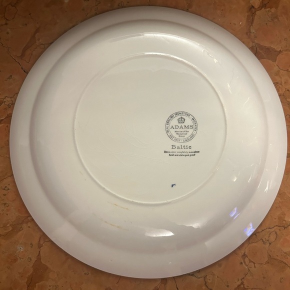 Vintage Adams Baltic Blue & White Ironstone England Dinner Plate - Picture 3 of 4